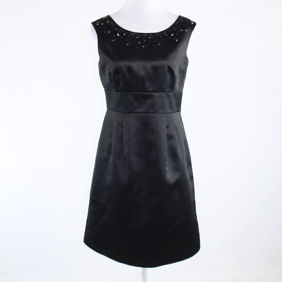 Ann Taylor Loft black A-line dress 8P - Picture 1 of 8